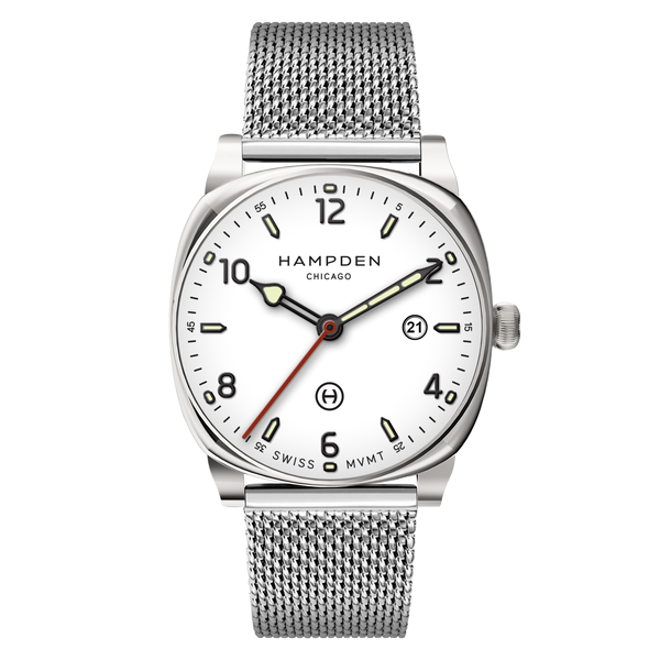 Hampden Algreen White Dial Quartz with Hours-Minutes-Seconds MODEL 2
