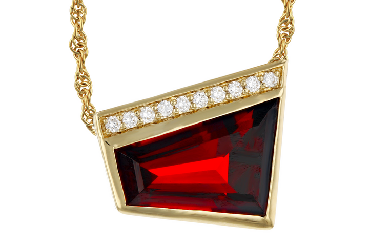 14k Yellow Gold Mozambique Garnet Pendant