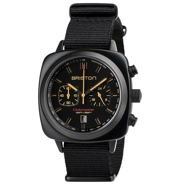 Briston Clubmaster Legend Black Dial Stainless steel and tortoise shell acetate Case Quartz with Chronograph 18142.PBAM.BS.4.NB