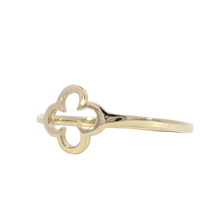 Open Clover High Polish Ring, 14k Yellow Gold