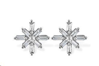 14k White Gold Snowflake Cluster .22ct Total Natural Diamond Earrings