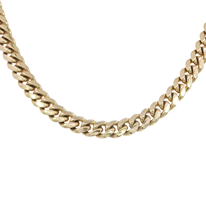 22 inch 4.9mm solid Miami Cuban Link Chain, 14k Gold