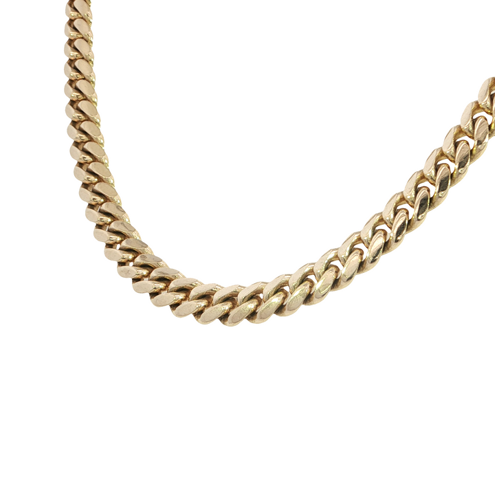 22 inch 4.9mm solid Miami Cuban Link Chain, 14k Gold