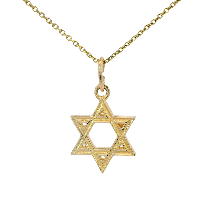 Star of David Pendant Charm, 14k Yellow Gold