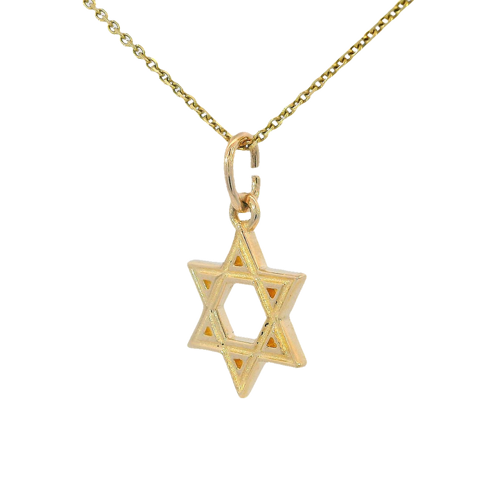 Star of David Pendant Charm, 14k Yellow Gold