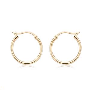 Tube Hoop 1.5x15mm Earrings 14k Yellow Gold Polished