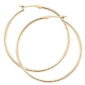Tube Hoop 1.5x30mm Earrings 14k Yellow Gold Polished