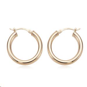 Tube Hoop 3x20mm Earrings 14k Yellow Gold Polished