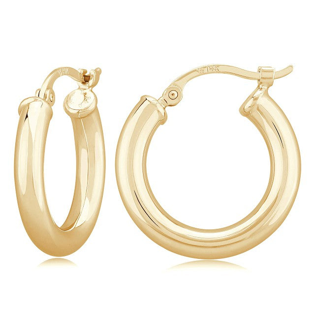 Earrings Medium Hoop 14 Karat Yellow Polished