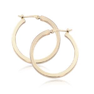 Tube Hoop 22mm Earrings 14k Yellow Gold Polished