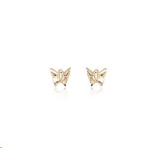 Butterfly Post 6.5mm Earrings 14k Yellow Gold Polished