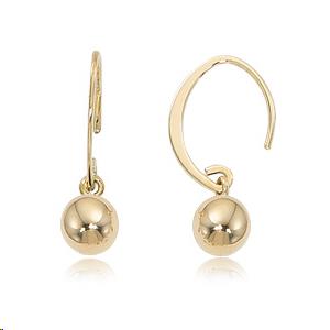Ball Drop 6mm Earrings 14k Yellow Gold Polished