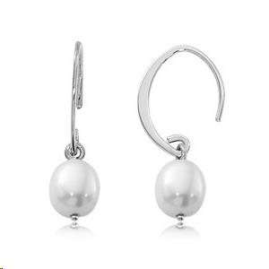 Freshwater Pearl Drop Simple Sweep Earrings 8-0-8.5mm