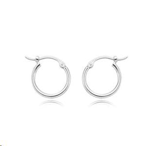 Mini Hoops, 14k White Gold