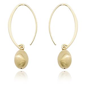 gold nugget Simple Sweep Earrings 14k Yellow Gold Polished