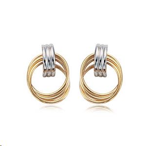 Love Knot Post Earrings 14k Two-Tone Polished