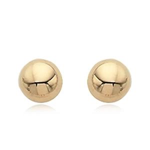 Button Button 12m Earrings 14k Yellow Gold Polished