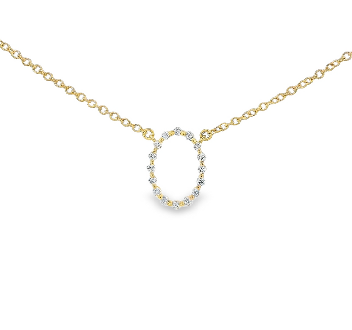 14k Yellow Gold 18 inch .09 ct. total Diamond Necklace