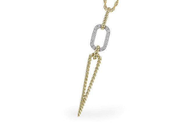 Drop Diamond Pendant 0.14ct. 14k Two-Tone