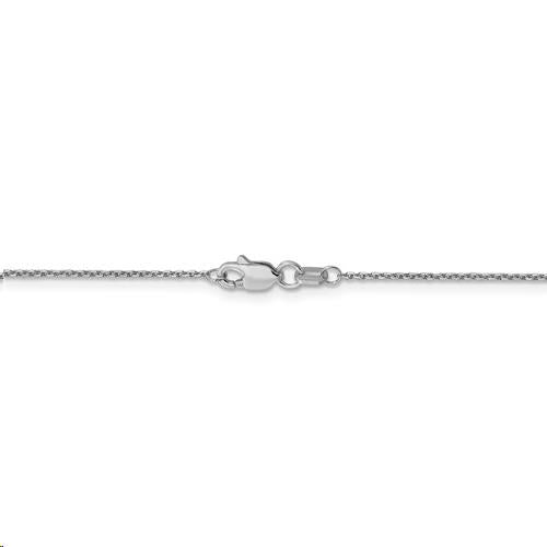 18 Inch Polished Cable Link Chain 14k White Gold with Clasp