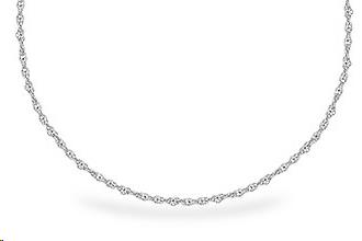 18 Inch 1.5MM Rope Chain 14K White Gold with Lobster Clasp