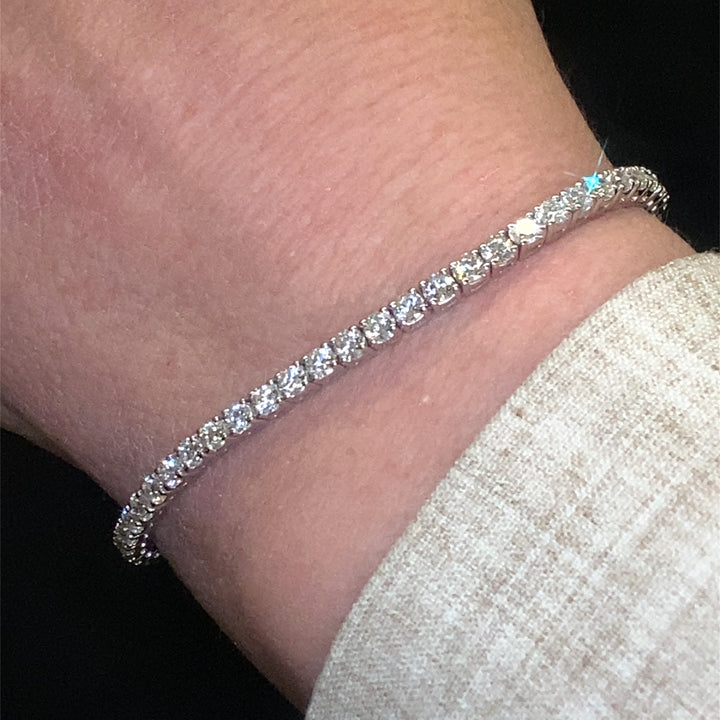 5.0ct Total 14k White Gold Natural Diamond Tennis Bracelet