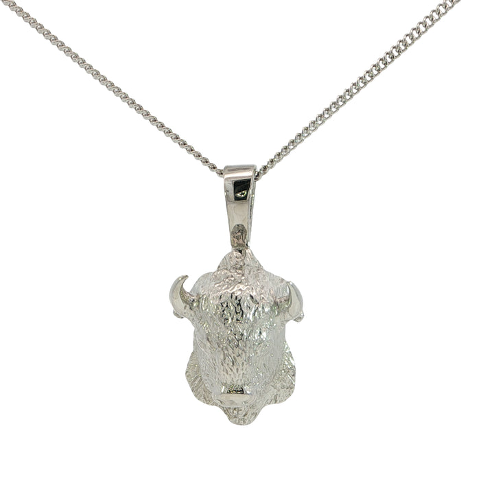 Animal Buffalo Pendant in Sterling Silver