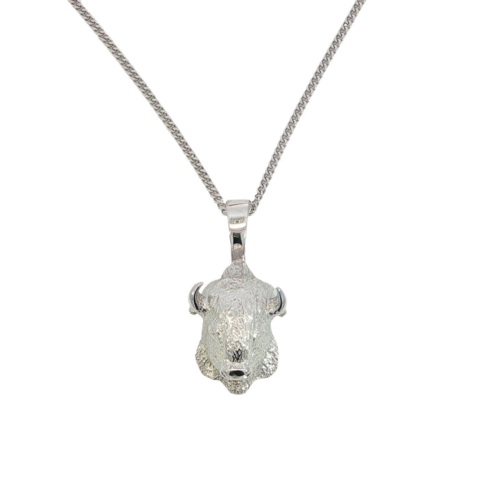 Animal Buffalo Pendant in Sterling Silver
