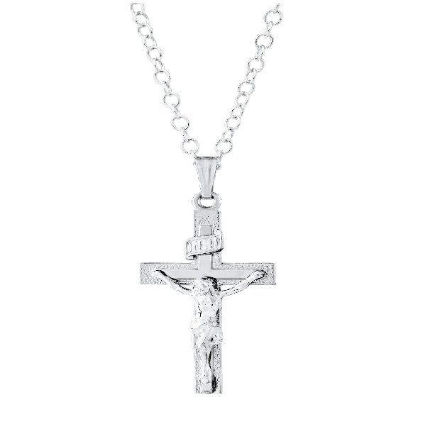 Children’s Crucifix Pendant, Sterling Silver