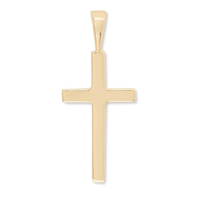High Polish large Cross Pendant, 14k Yellow Gold