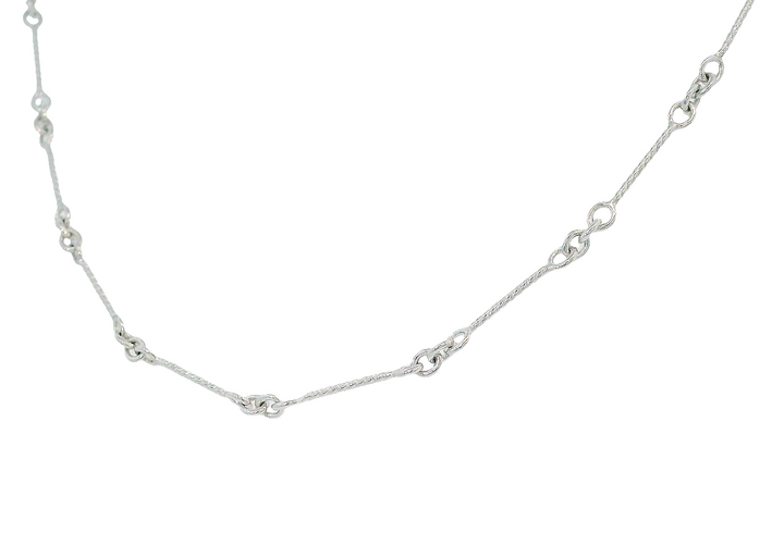 Fancy Link 16 inch chain, 14k White Gold