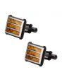 Black Plated Inlayed Palisander Rose Wood Cuff Links