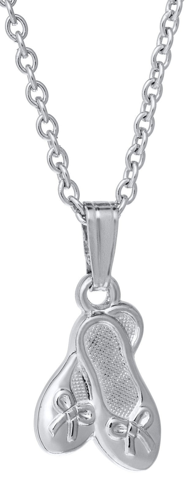 Children’s Ballet Slippers Pendant, Sterling Silver
