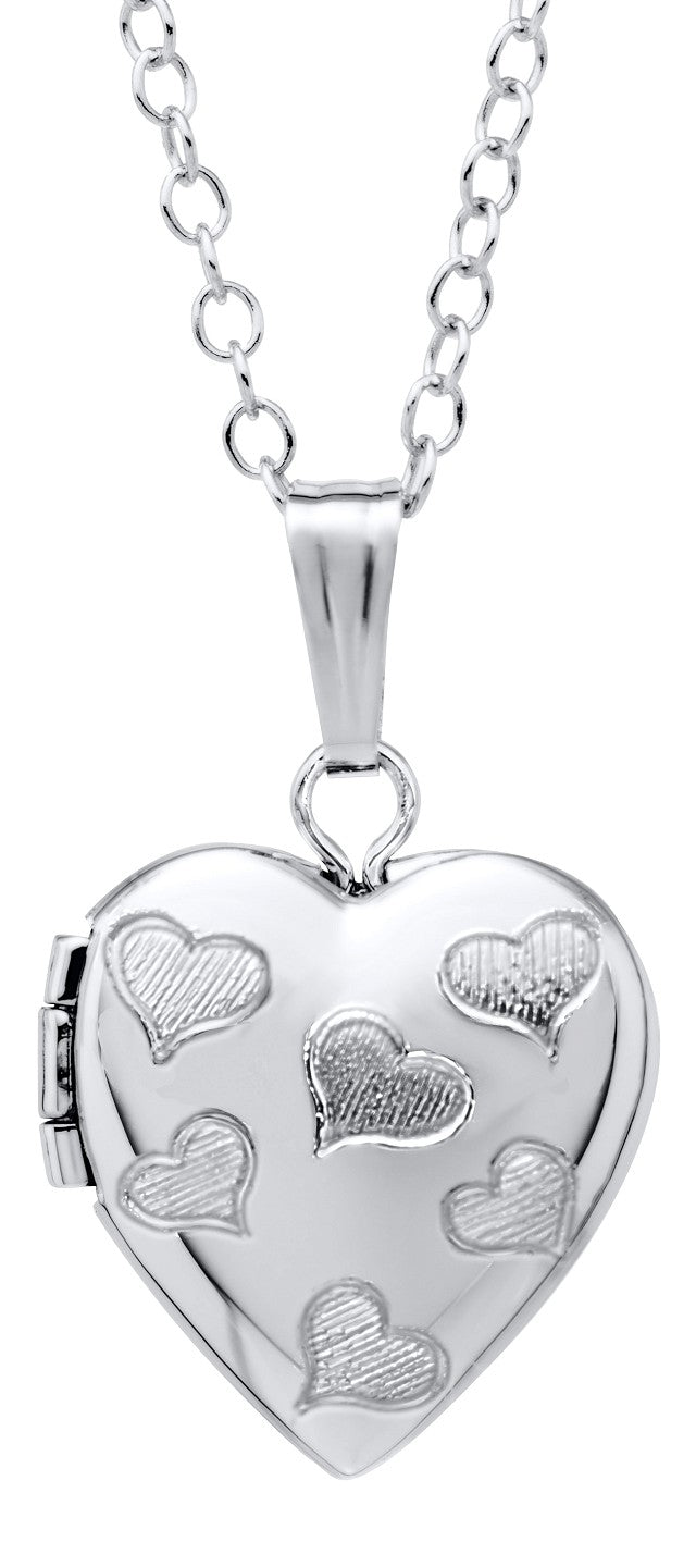 Heart Childs Locket Pendant in Sterling Silver