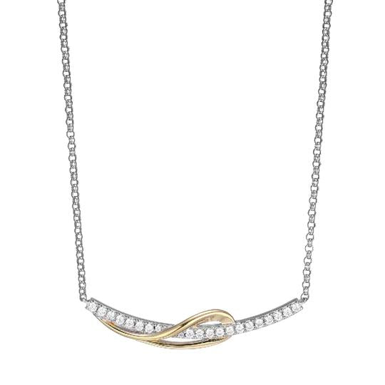 Twist Double Bar Necklace, Two-Tone