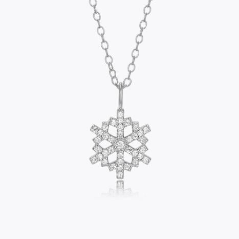Snowflake Sterling Silver Lab Grown Diamond Pendant