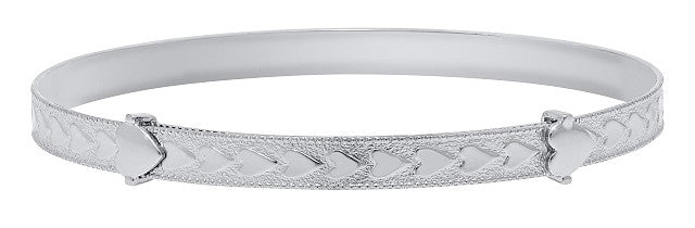 Sterling Silver White Gold Bangle Bracelet