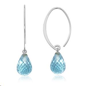 Briolette Topaz Drop Simple Sweep earrings in Sterling Silver