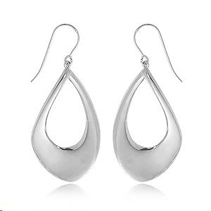 Drop Open Teardrop earrings in Sterling Silver