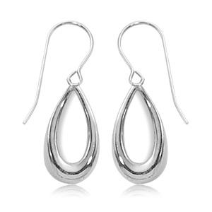 Open Teardrop Sterling, Silver Earrings