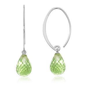 Briolette Peridot Drop Simple Sweep earrings in Sterling Silver