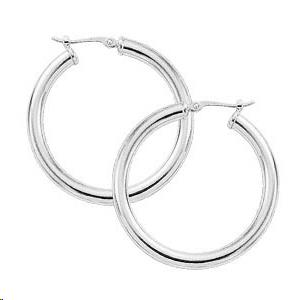 Hoop 3x30mm earrings in Sterling Silver