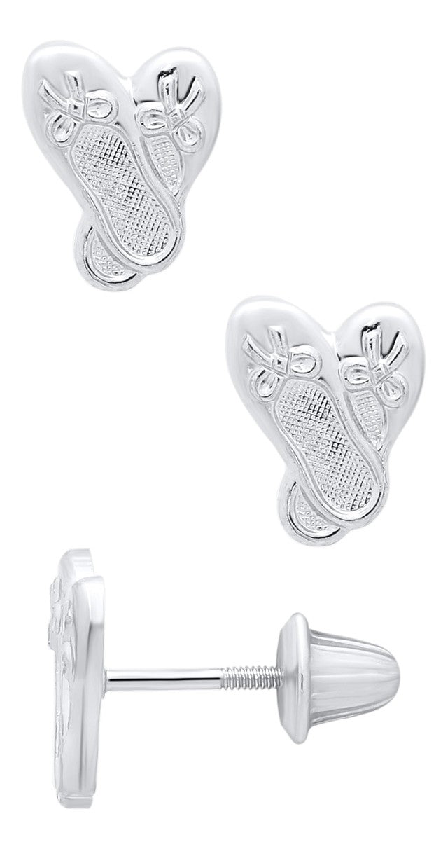 Children’s Ballet Slippers Earrings, Sterling Silver