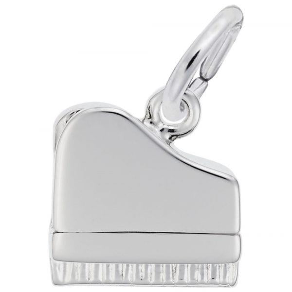 Sterling Silver 3D Petite Piano with opening lid Charm