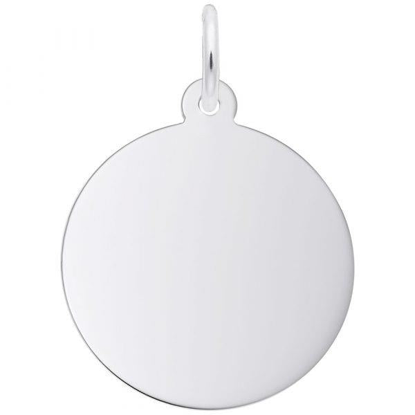 Sterling Silver Engravable Round Disc Charm