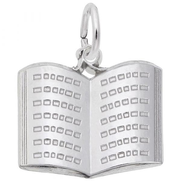 Sterling Silver 3D Open Book Charm