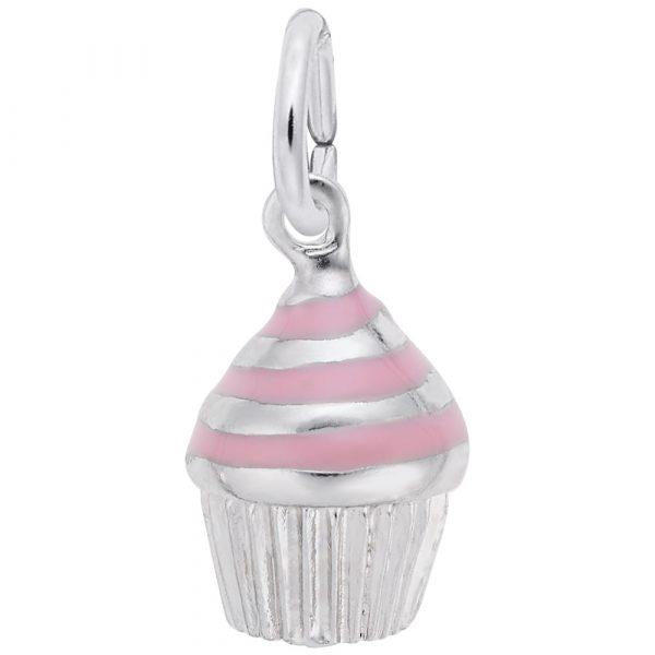 Sterling Silver 3D Cupcake Charm