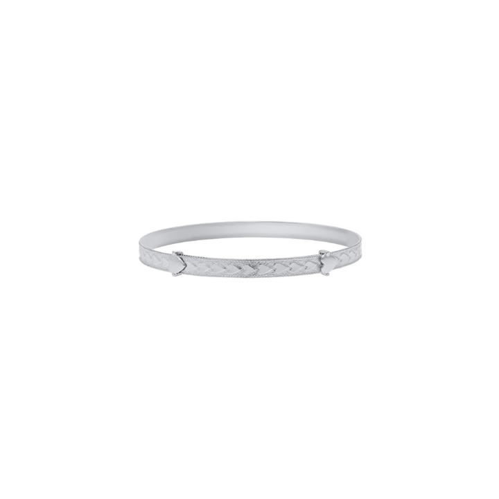 Sterling Silver White Gold Bangle Bracelet