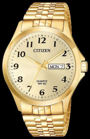 Citizen Classic Gold Dial Quartz with Day-Date BF5002-99P