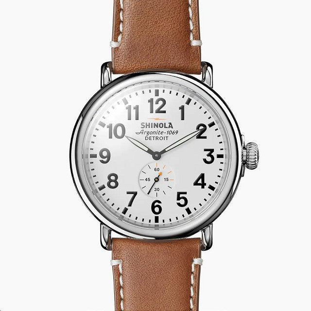 Shinola White Dial Runwell Men's 47 MM Quartz Watch with Small Seconds S0110000010